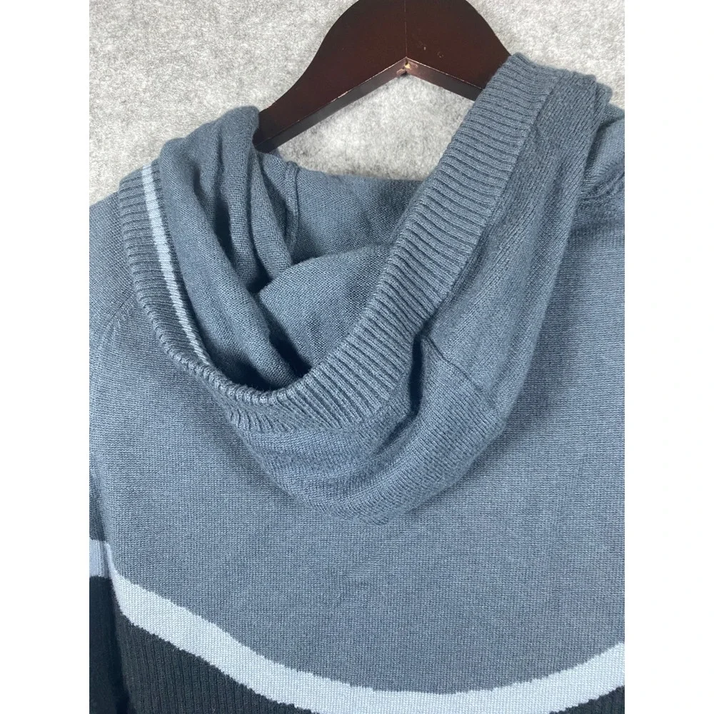 Nike Roger Federer RF Full Zip Knit Hoodie Sweater Wool Blend Black Grey Large